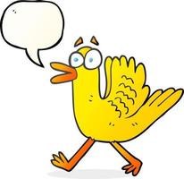 freehand drawn speech bubble cartoon flapping duck vector