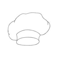 A sketch of a chef's hat, hand-drawn, highlighted on a white background. vector