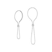 A spoon for eating. A sketch. A tool for eating. Vector illustration. Outline on an isolated white background. Doodle style. Tablespoon. An idea for web design.