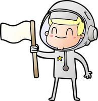 astronauta de dibujos animados feliz vector