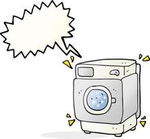 freehand drawn speech bubble cartoon rumbling washing machine vector