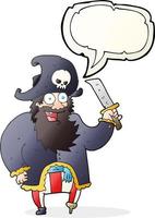 freehand drawn speech bubble cartoon pirate captain vector