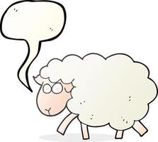 freehand drawn speech bubble cartoon sheep vector