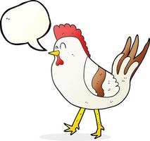 freehand drawn speech bubble cartoon chicken vector