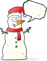 freehand drawn speech bubble cartoon snowman vector