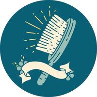 icon of a tattoo style hairbrush vector