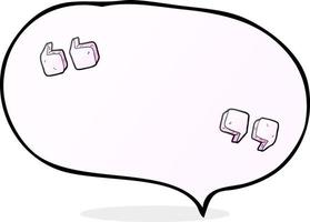 freehand drawn speech bubble cartoon quotation marks vector