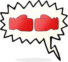 freehand drawn speech bubble cartoon boxing glove vector