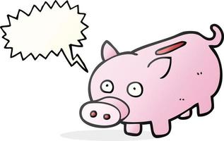 freehand drawn speech bubble cartoon piggy bank vector