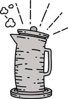 illustration of a traditional tattoo style coffee jug vector