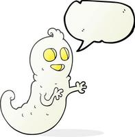 freehand drawn speech bubble cartoon ghost vector