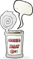 freehand drawn speech bubble cartoon canned meat vector