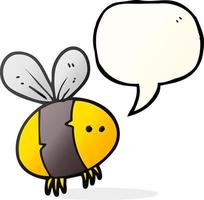 freehand drawn speech bubble cartoon bee vector