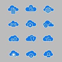 conjunto de iconos de nube vector