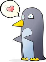 freehand drawn speech bubble cartoon penguin vector