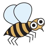 linda abeja en estilo de dibujos animados. diseño para niños. ilustración vectorial aislado sobre fondo blanco. vector