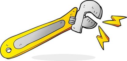 freehand drawn cartoon adjustable spanner vector