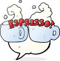 freehand drawn speech bubble cartoon espresso vector