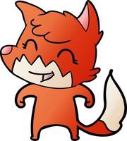 happy cartoon fox vector