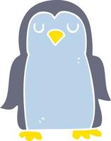 flat color illustration of penguin vector