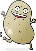 freehand drawn cartoon potato running vector