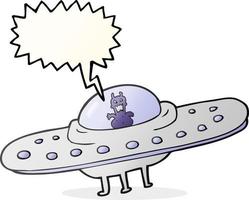 freehand drawn speech bubble cartoon flying saucer vector