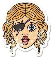 grunge sticker of a human rogue character vector