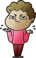 cartoon angry man vector