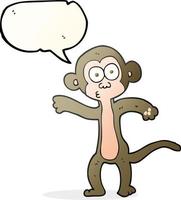 freehand drawn speech bubble cartoon monkey vector