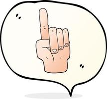 freehand drawn speech bubble cartoon pointing hand vector