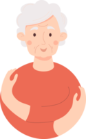 Happy elderly woman png