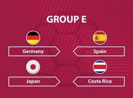 banderas redondas de todos los participantes del grupo e, copa del mundo vector