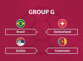 Round Flags of all participants of Group G, World Cup vector