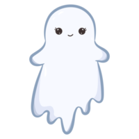 fantasma con cara divertida de kawaii. lindo fantasma en estilo de dibujos animados png