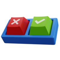 3d rendering choice button isolated png