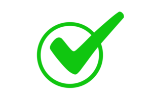 icône de coche verte avec cercle, case à cocher, cadre de cercle de liste de contrôle, signe de symbole de case à cocher png