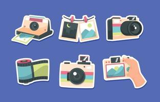 Photography Tools and Components Sticker Package vector