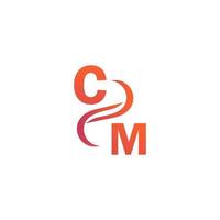 diseño de logotipo de color naranja cm para su empresa vector