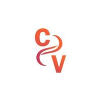 CV orange color logo design for your company vector