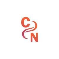 CN orange color logo design for your company vector