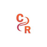 diseño de logotipo de color naranja cr para su empresa vector