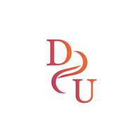 DU orange color logo design for your company vector