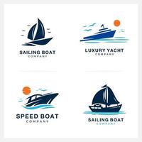 Boat Logo Design inspiration Graphic Branding Element for business and other company vector