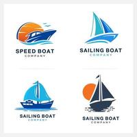 Boat Logo Design inspiration Graphic Branding Element for business and other company vector