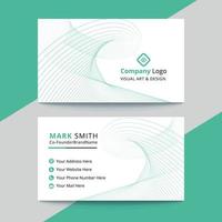 diseño de tarjeta de visita profesional elegante verde y blanco moderno vector