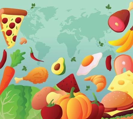 Food Around The World Vector Art, Icons, and Graphics for Free Download