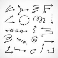 Vector set of hand drawn arrows, elements for presentation