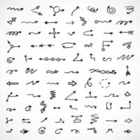 Vector set of hand drawn arrows, elements for presentation