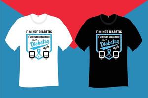 Im not Diabetes Im sugar challenged T Shirt Design vector