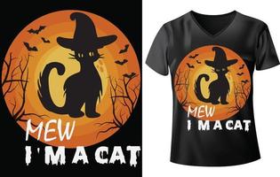 HALLOWEEN T-SHIRT DESIGN, MEW I 'M A CAT vector